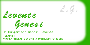 levente gencsi business card